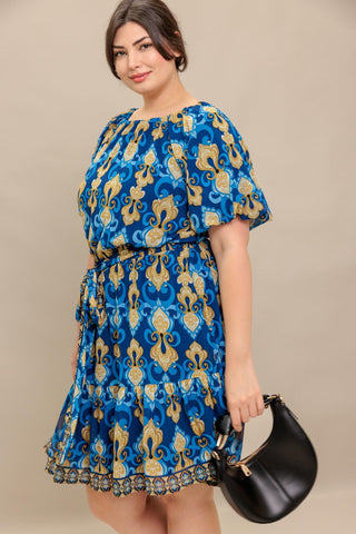 BAROQUE BREEZE WOVEN MINI DRESS - Glamourous Grace