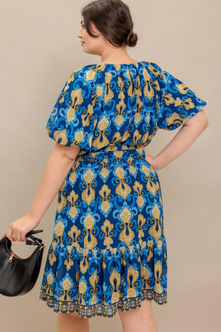 BAROQUE BREEZE WOVEN MINI DRESS - Glamourous Grace