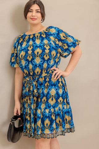BAROQUE BREEZE WOVEN MINI DRESS - Glamourous Grace
