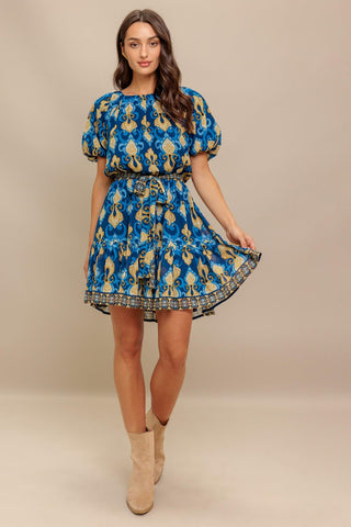 BAROQUE BREEZE WOVEN MINI DRESS - Glamourous Grace