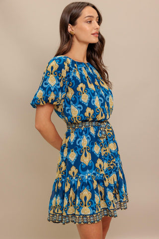 BAROQUE BREEZE WOVEN MINI DRESS - Glamourous Grace