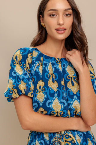 BAROQUE BREEZE WOVEN MINI DRESS - Glamourous Grace