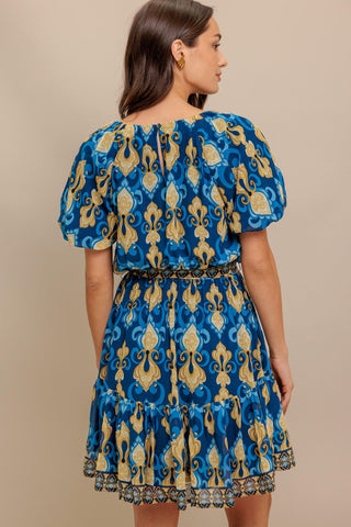 BAROQUE BREEZE WOVEN MINI DRESS - Glamourous Grace