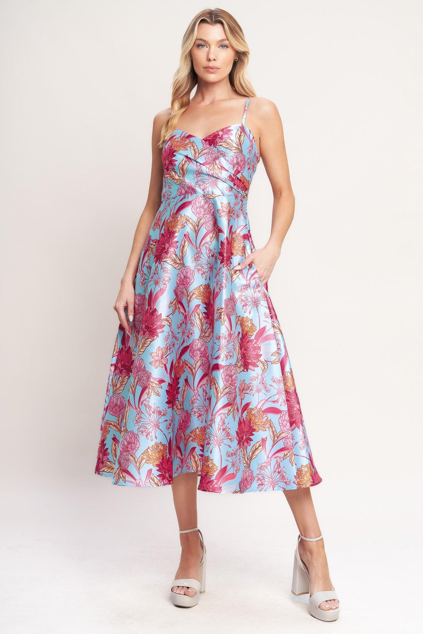 ELEVATED GARDEN WOVEN MIDI DRESS - Glamourous Grace