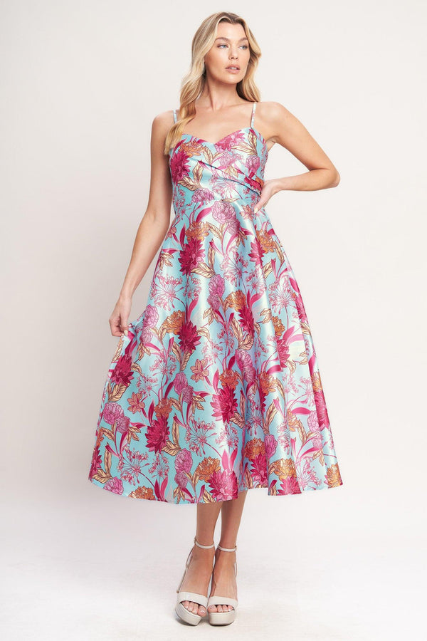ELEVATED GARDEN WOVEN MIDI DRESS - Glamourous Grace