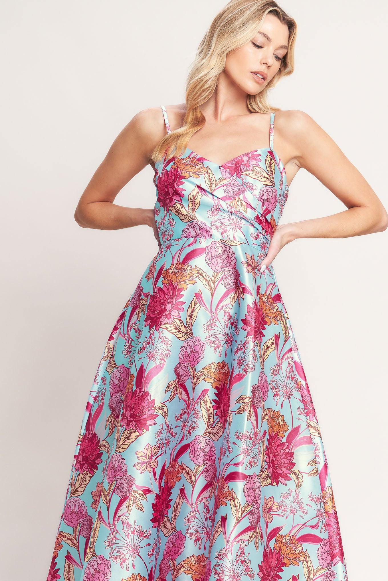 ELEVATED GARDEN WOVEN MIDI DRESS - Glamourous Grace