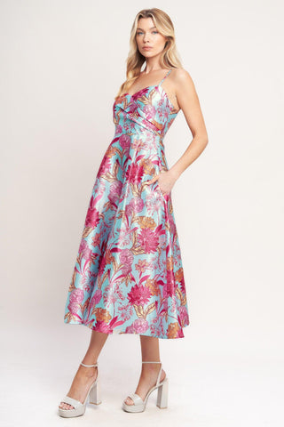 ELEVATED GARDEN WOVEN MIDI DRESS - Glamourous Grace