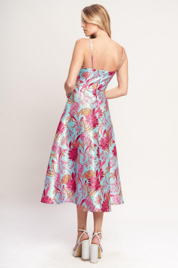 ELEVATED GARDEN WOVEN MIDI DRESS - Glamourous Grace