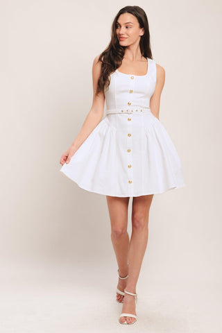 ALYSSA WOVEN MINI DRESS - Glamourous Grace