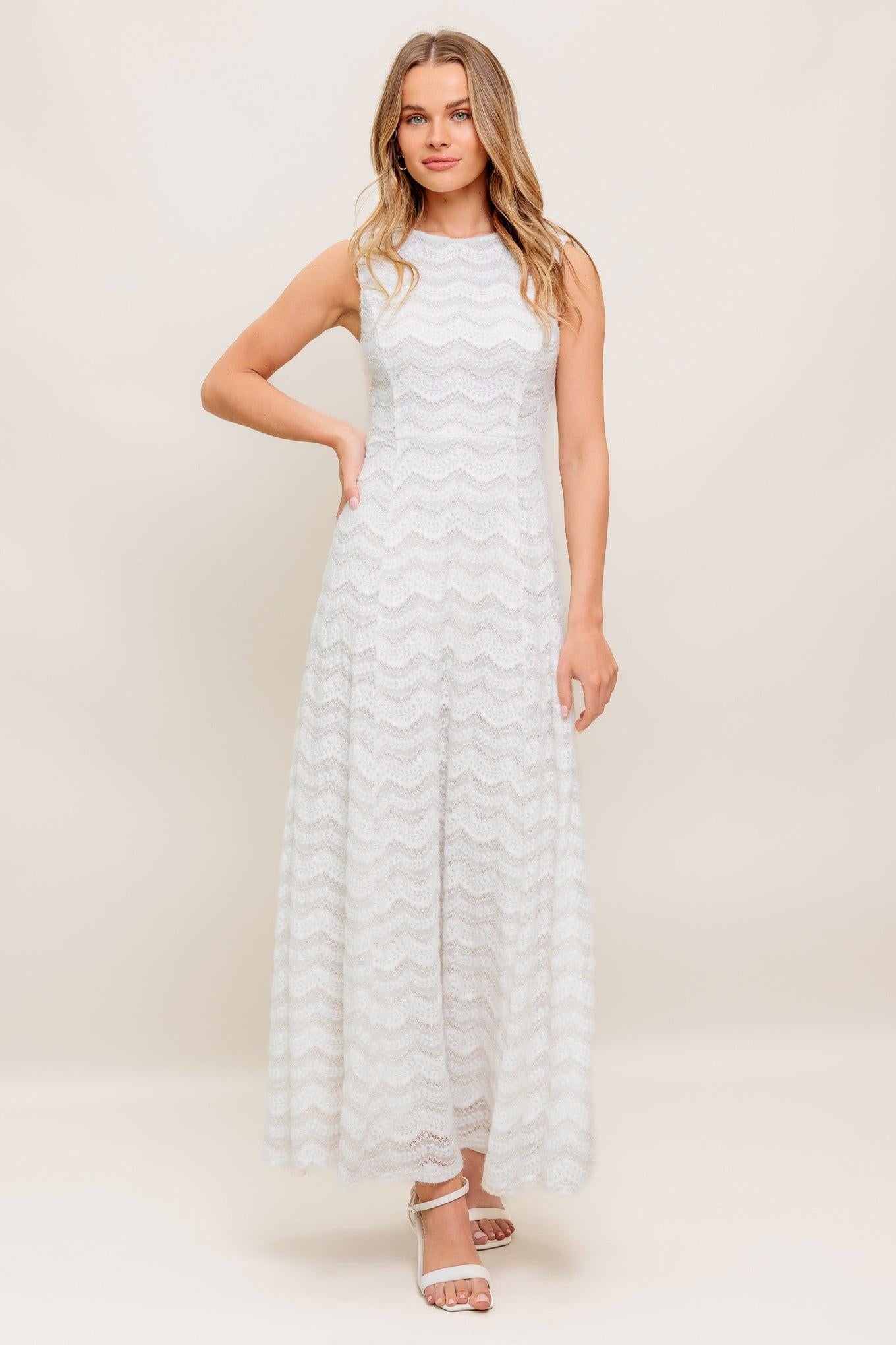 HEARTFELT CREAM WOVEN LACE ANKLE DRESS - Glamourous Grace