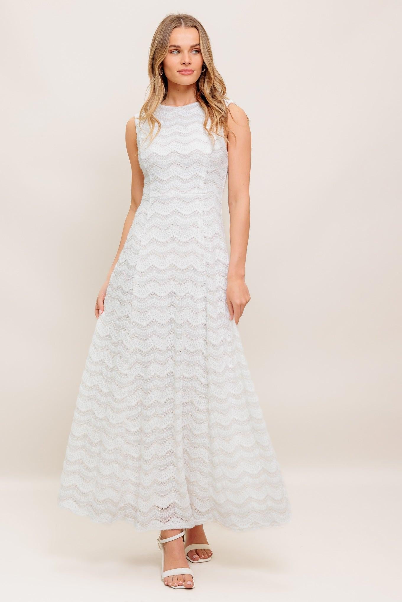 HEARTFELT CREAM WOVEN LACE ANKLE DRESS - Glamourous Grace