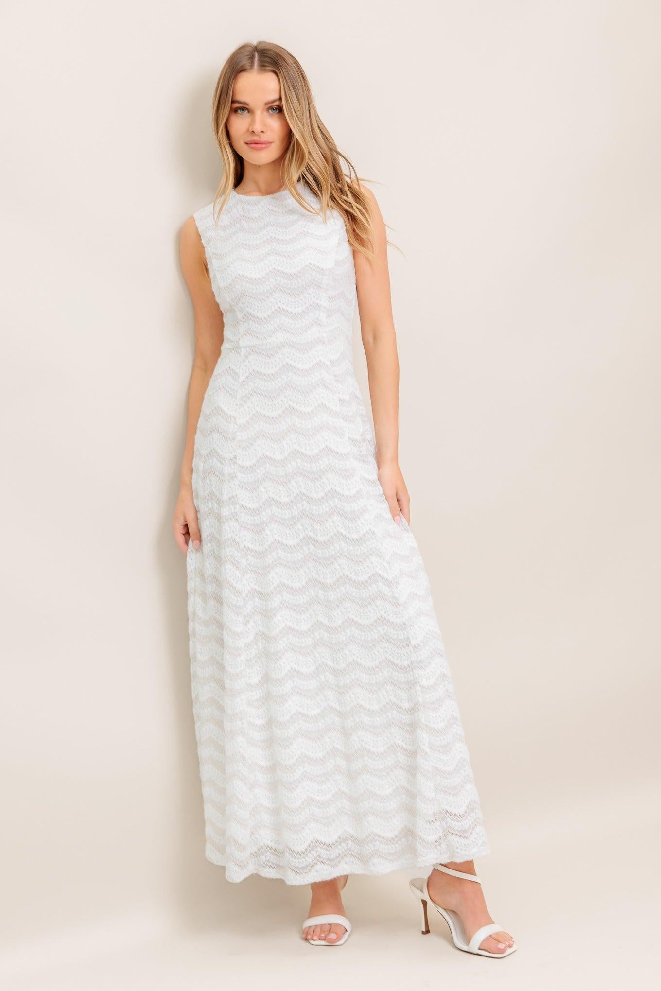 HEARTFELT CREAM WOVEN LACE ANKLE DRESS - Glamourous Grace