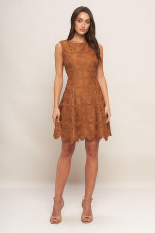 AUTUMN BLOOM WOVEN LACE MINI DRESS - Glamourous Grace