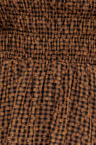 CHECKED DAYDREAM WOVEN MIDI DRESS - Glamourous Grace