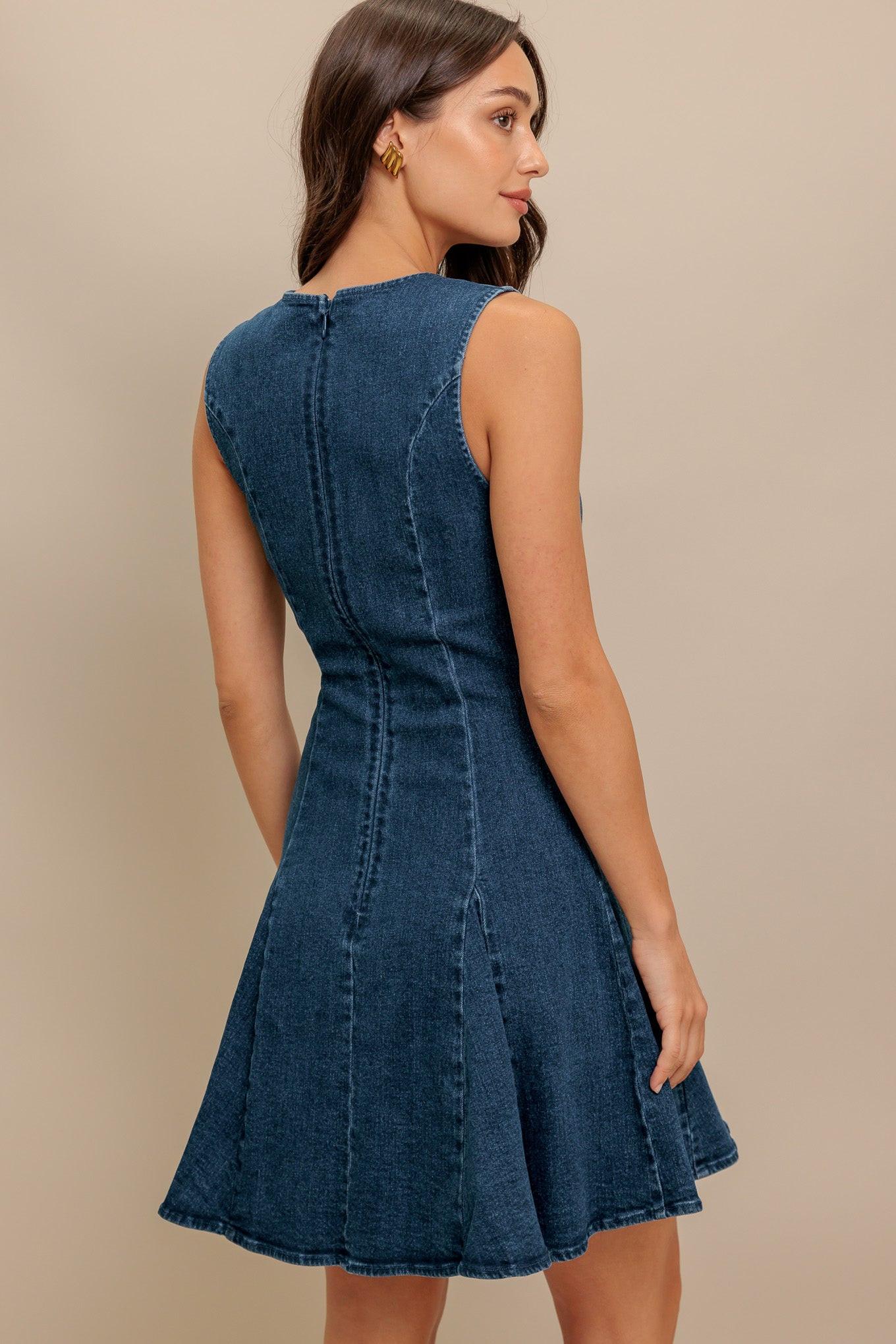 MOD DENIM DARLING MINI DRESS - Glamourous Grace