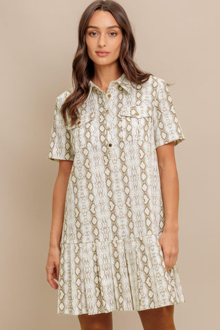 CHIC PYTHON WOVEN MINI DRESS - Glamourous Grace