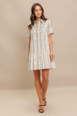 CHIC PYTHON WOVEN MINI DRESS - Glamourous Grace