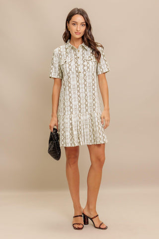 CHIC PYTHON WOVEN MINI DRESS - Glamourous Grace