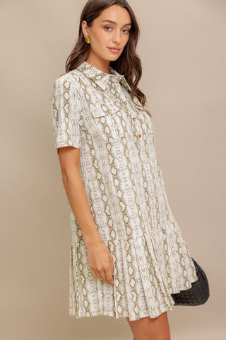 CHIC PYTHON WOVEN MINI DRESS - Glamourous Grace