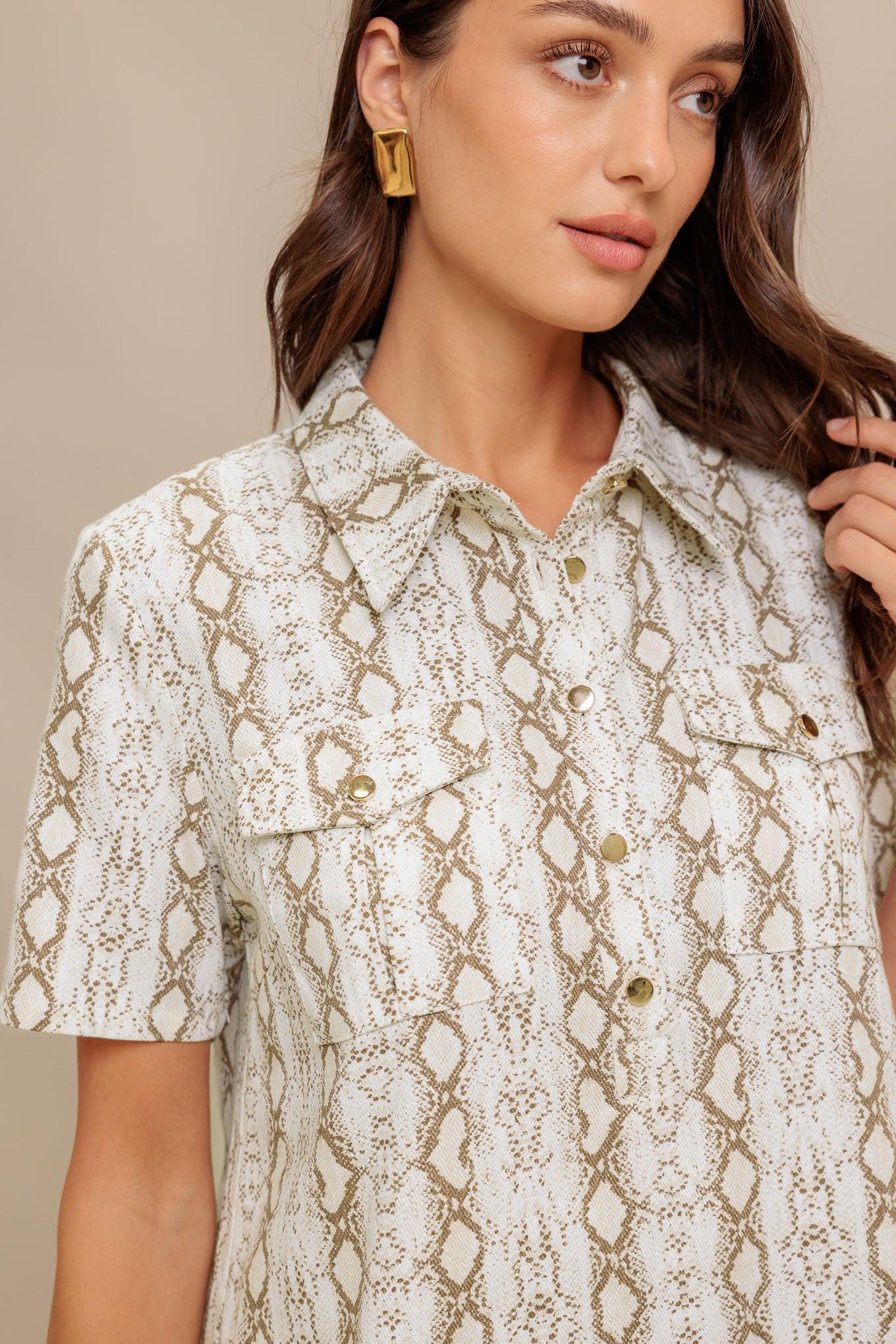 CHIC PYTHON WOVEN MINI DRESS - Glamourous Grace