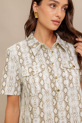 CHIC PYTHON WOVEN MINI DRESS - Glamourous Grace