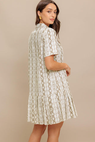 CHIC PYTHON WOVEN MINI DRESS - Glamourous Grace
