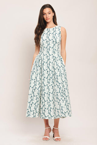 BLOOM COLUMN WOVEN MIDI DRESS - Glamourous Grace