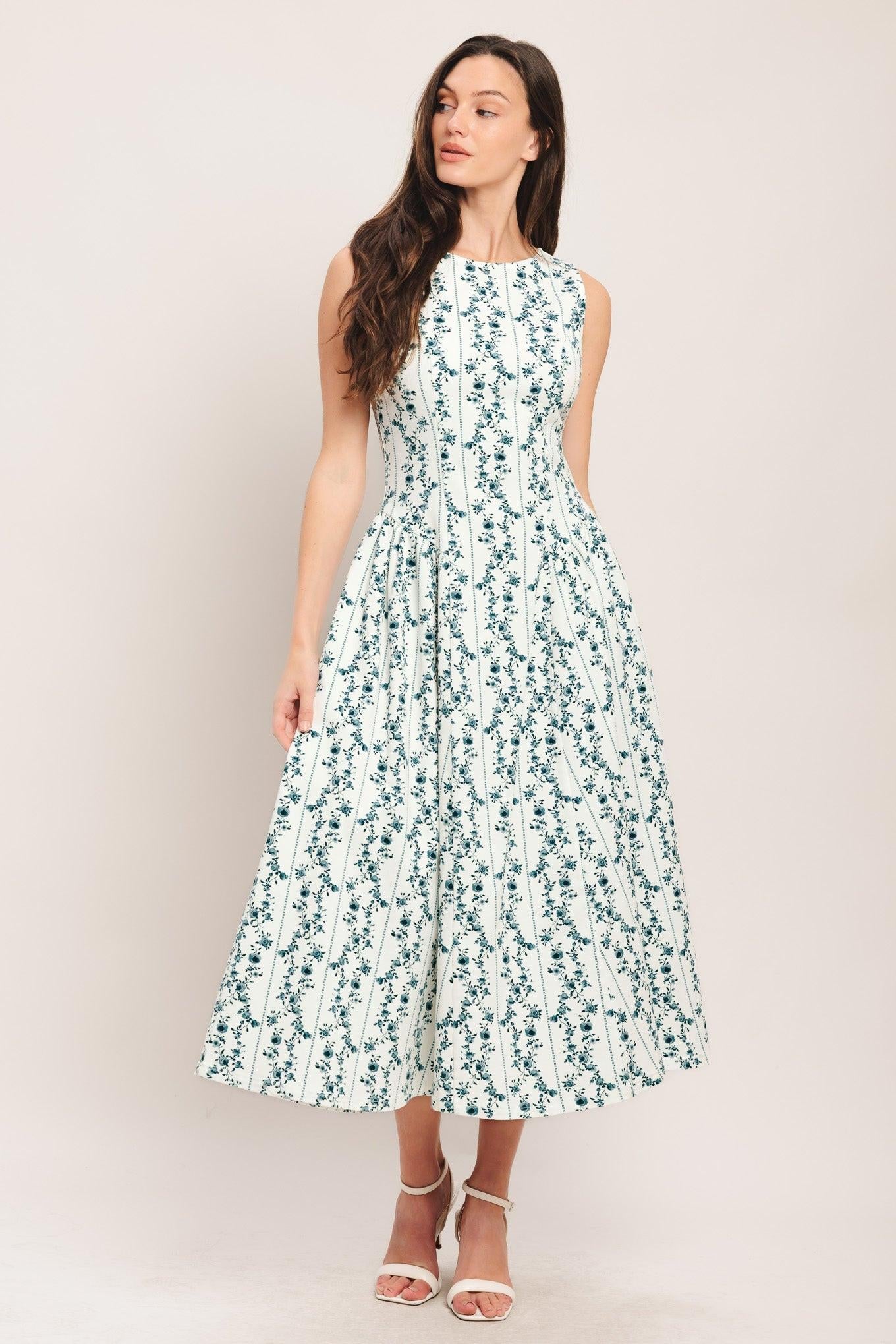 BLOOM COLUMN WOVEN MIDI DRESS - Glamourous Grace