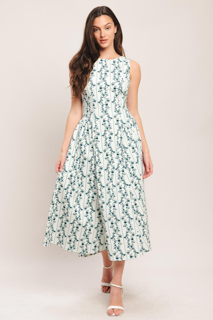 BLOOM COLUMN WOVEN MIDI DRESS - Glamourous Grace