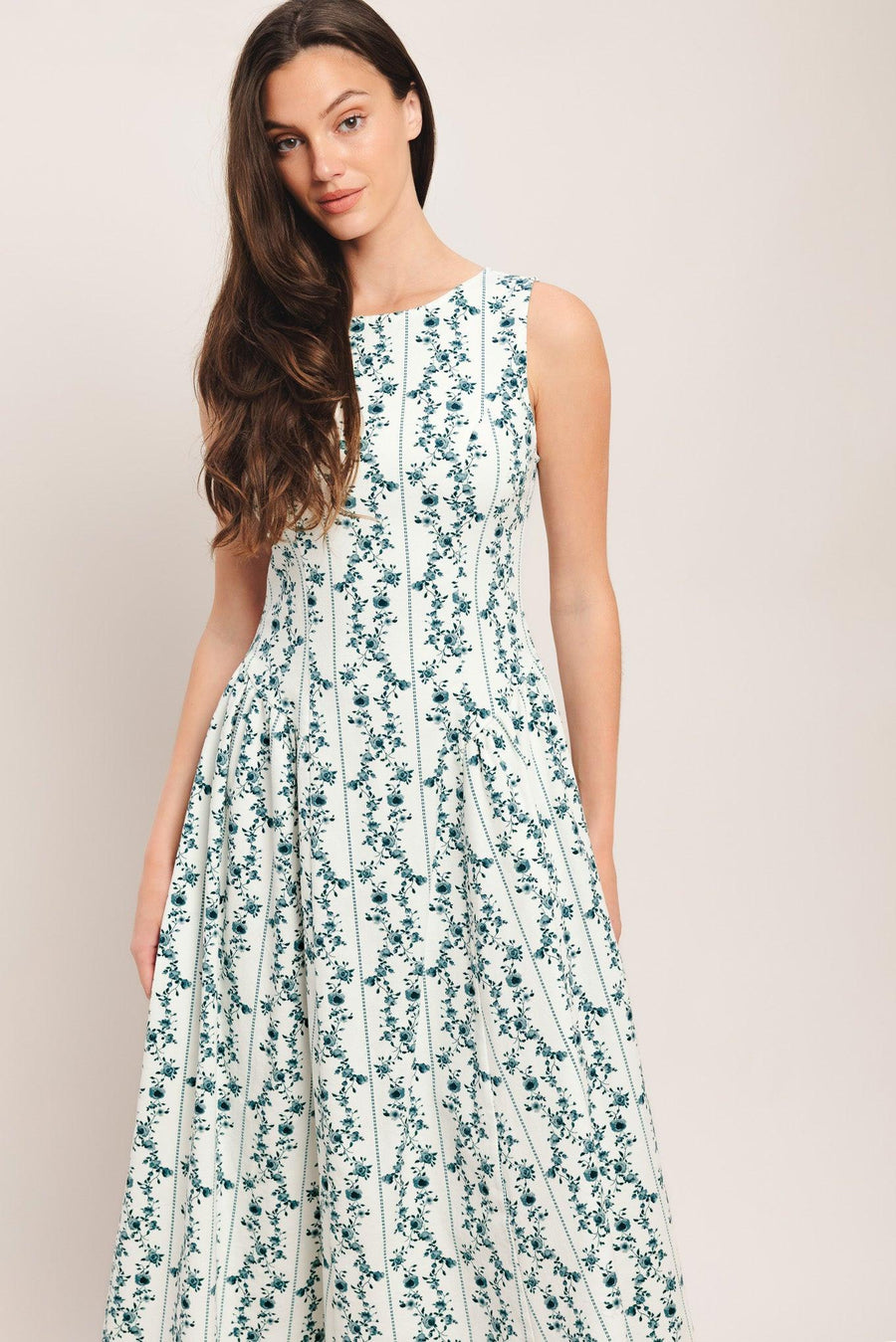 BLOOM COLUMN WOVEN MIDI DRESS - Glamourous Grace