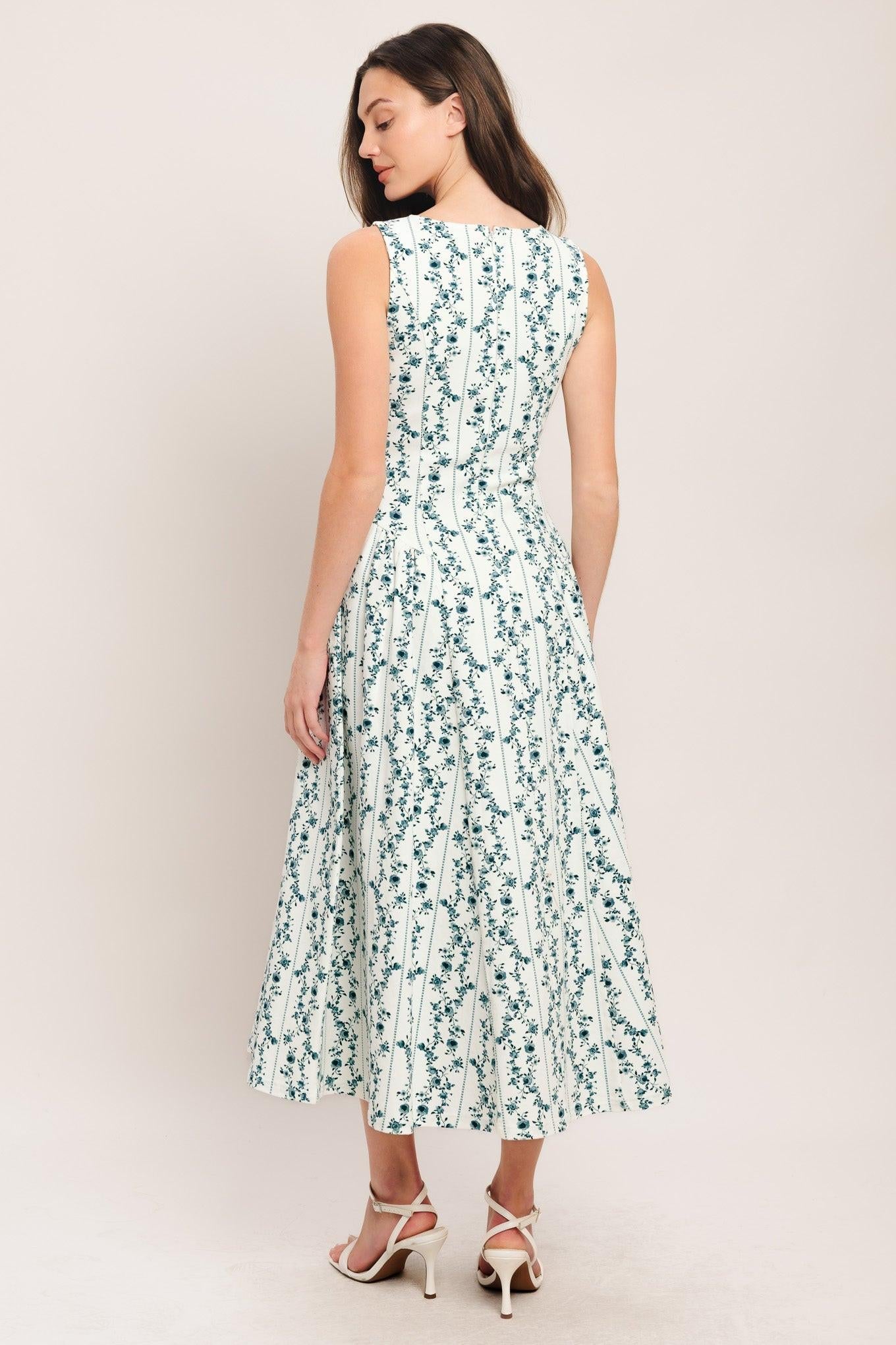 BLOOM COLUMN WOVEN MIDI DRESS - Glamourous Grace