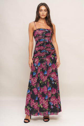 NIGHT FLORIST POWER MESH MAXI DRESS - Glamourous Grace