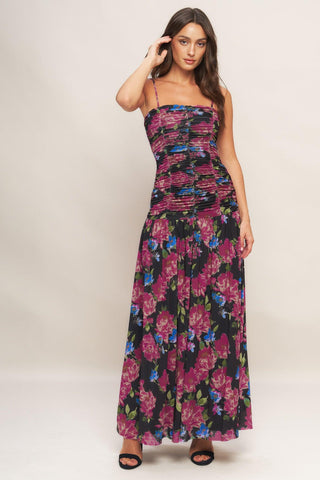 NIGHT FLORIST POWER MESH MAXI DRESS - Glamourous Grace