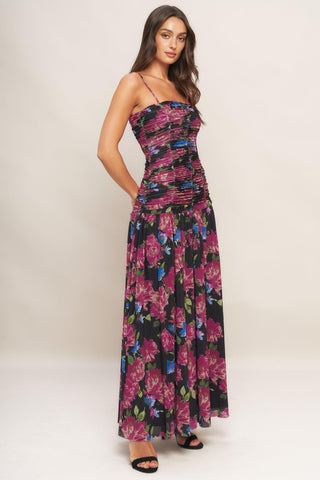 NIGHT FLORIST POWER MESH MAXI DRESS - Glamourous Grace