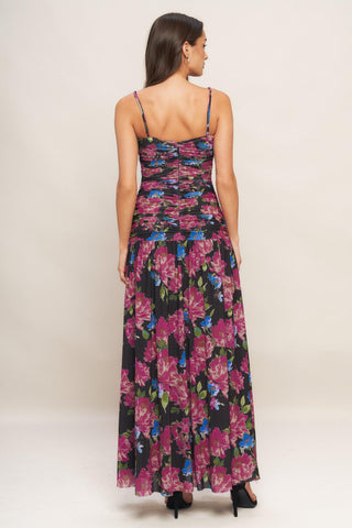 NIGHT FLORIST POWER MESH MAXI DRESS - Glamourous Grace