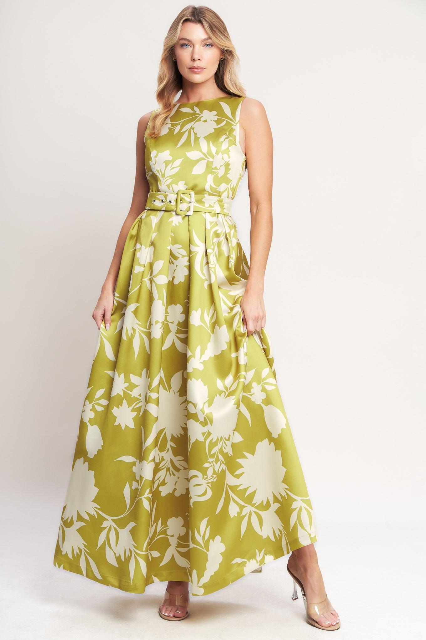 SAPPHIRE FANTASY LIME WOVEN MAXI DRESS - Glamourous Grace