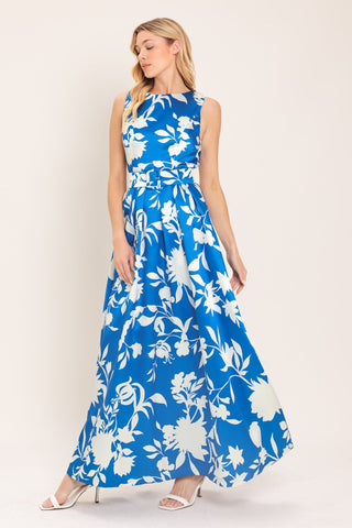 SAPPHIRE FANTASY BLUE WOVEN MAXI DRESS - Glamourous Grace