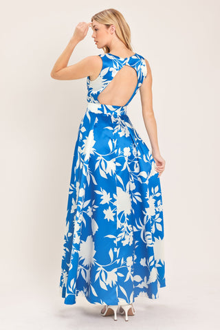 SAPPHIRE FANTASY BLUE WOVEN MAXI DRESS - Glamourous Grace