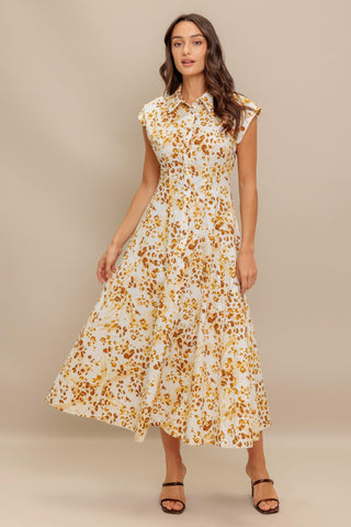 BUTTERCUP KISS WOVEN MIDI DRESS - Glamourous Grace