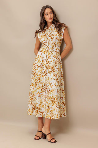BUTTERCUP KISS WOVEN MIDI DRESS - Glamourous Grace