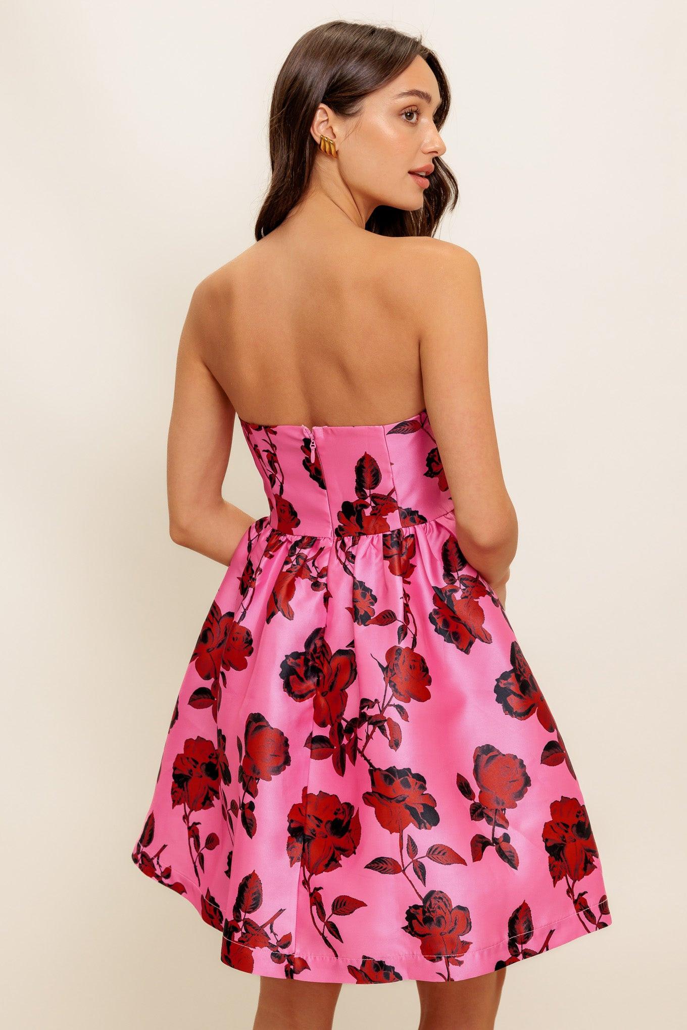 STRAPLESS SEDUCTION WOVEN MINI DRESS - Glamourous Grace