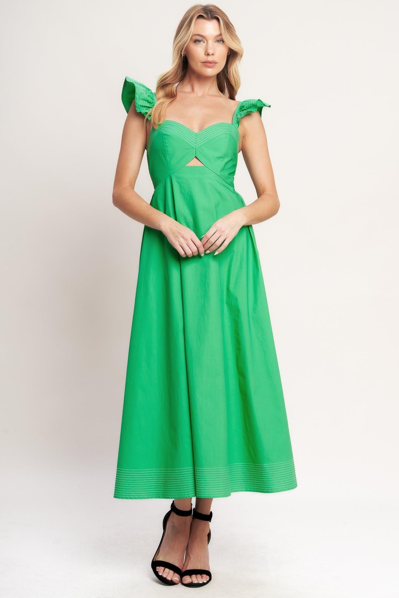 BEAUTIFULLY UNEXPECTED WOVEN MIDI DRESS - Glamourous Grace