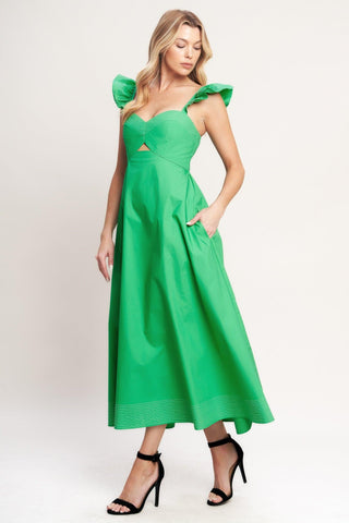 BEAUTIFULLY UNEXPECTED WOVEN MIDI DRESS - Glamourous Grace