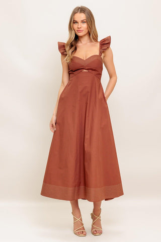 TUSCAN SUNSET WOVEN MIDI DRESS - Glamourous Grace