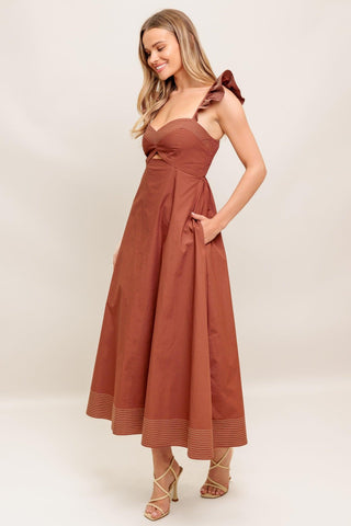 TUSCAN SUNSET WOVEN MIDI DRESS - Glamourous Grace
