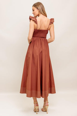 TUSCAN SUNSET WOVEN MIDI DRESS - Glamourous Grace