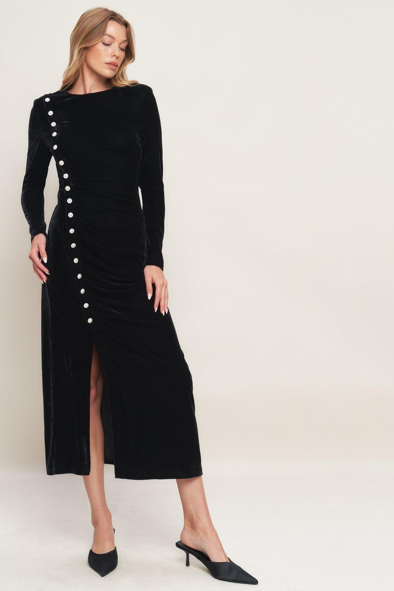 URBAN EMPRESS VELVET MIDI DRESS - Glamourous Grace
