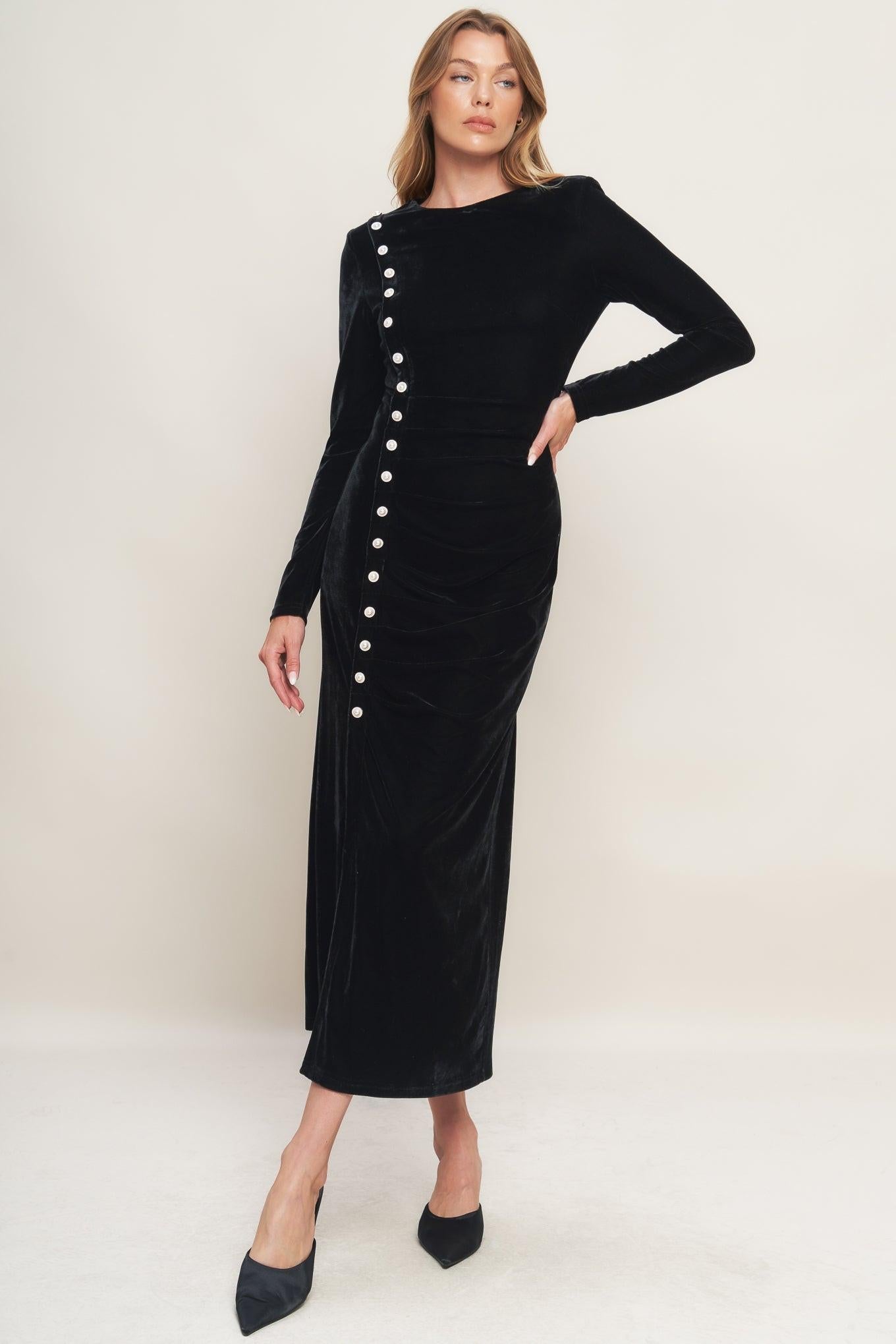 URBAN EMPRESS VELVET MIDI DRESS - Glamourous Grace