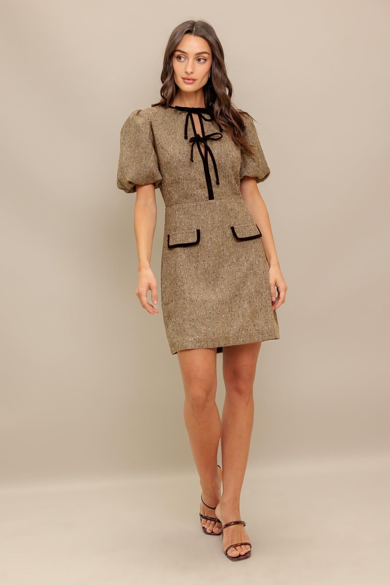 MADEMOISELLE MODE WOVEN WEED MINI DRESS - Glamourous Grace