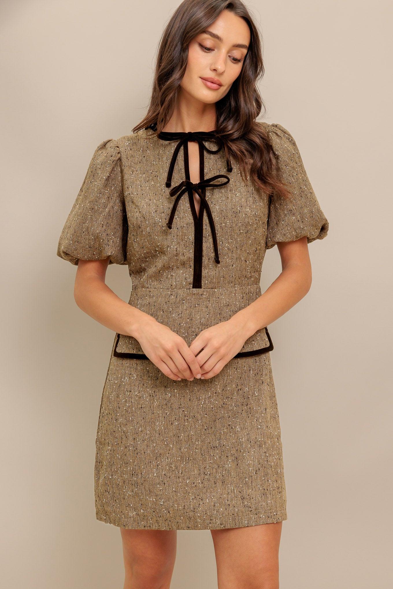 MADEMOISELLE MODE WOVEN WEED MINI DRESS - Glamourous Grace